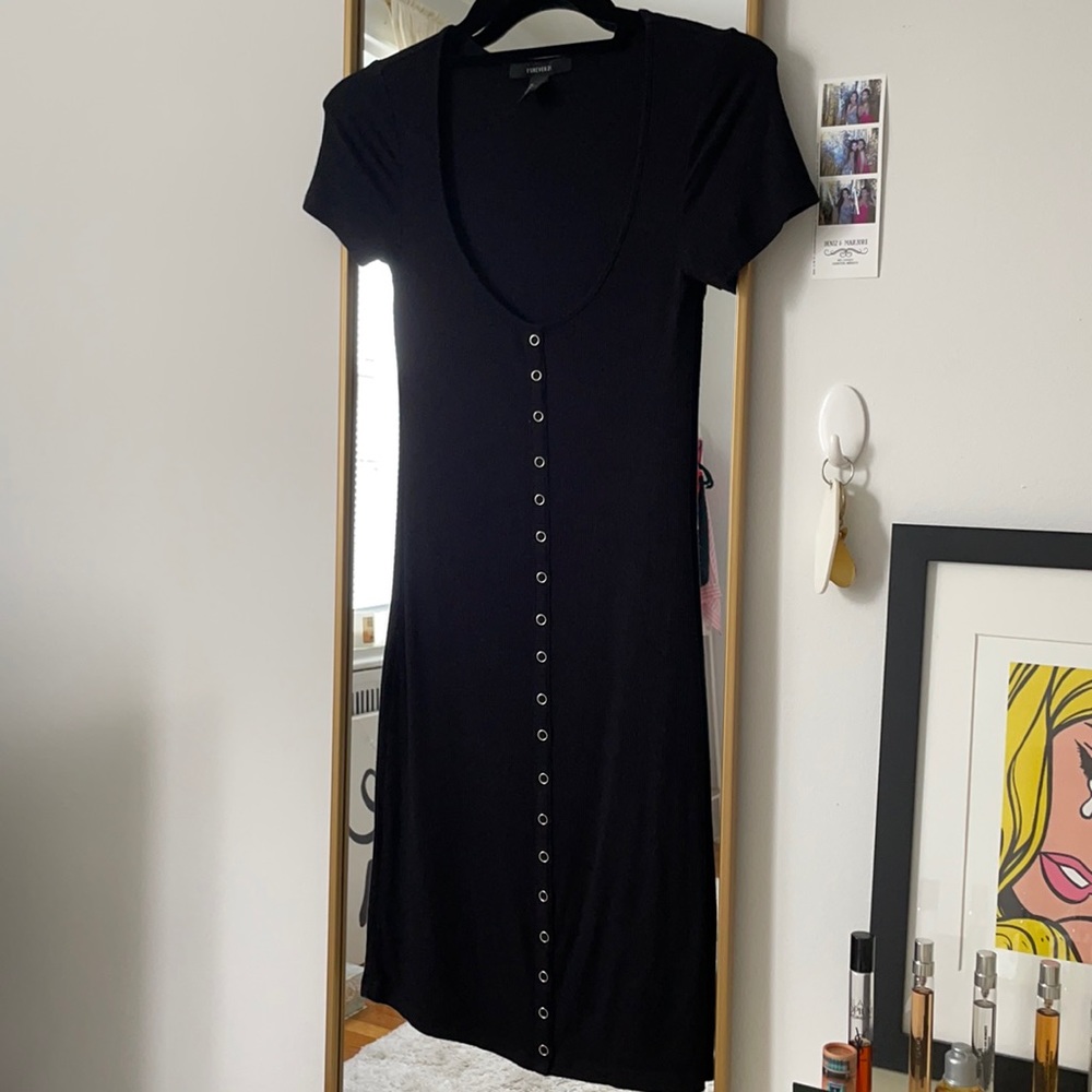 Forever 21 • Ribbed Button-Front Mini Dress - Picture 3 of 4